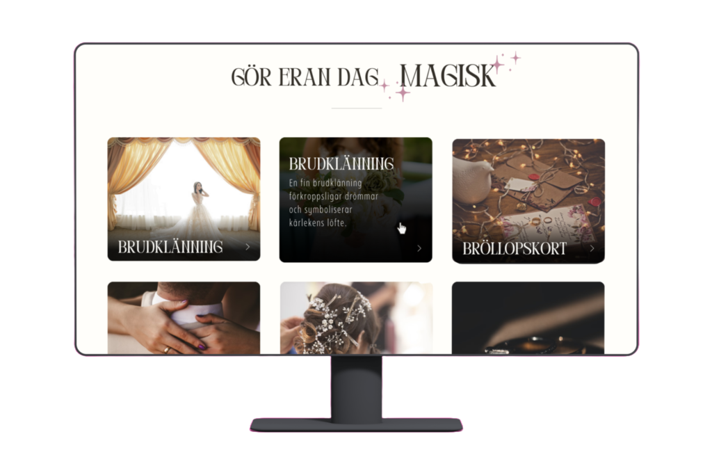 Laptop mockup för tjänster – Aqueduct, webbyrå Borås, skräddarsydda hemsidor och SEO för bröllopsbyråer.